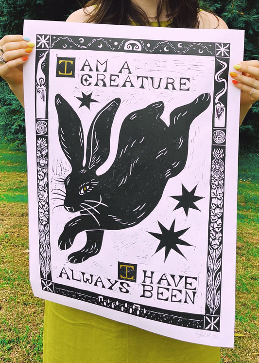 I am a creature, I have always been Linoprint